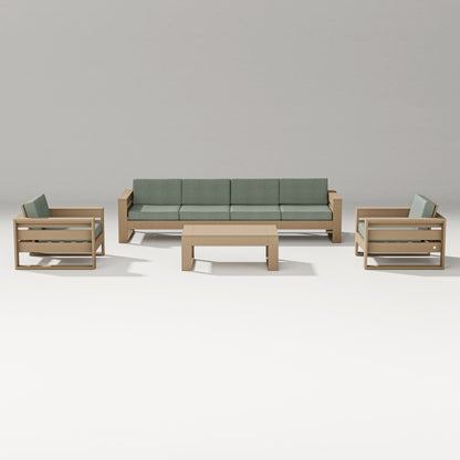 PW Designer Series Latitude 5-Piece Lounge Sofa Set in Vintage Sahara / Cast Sage