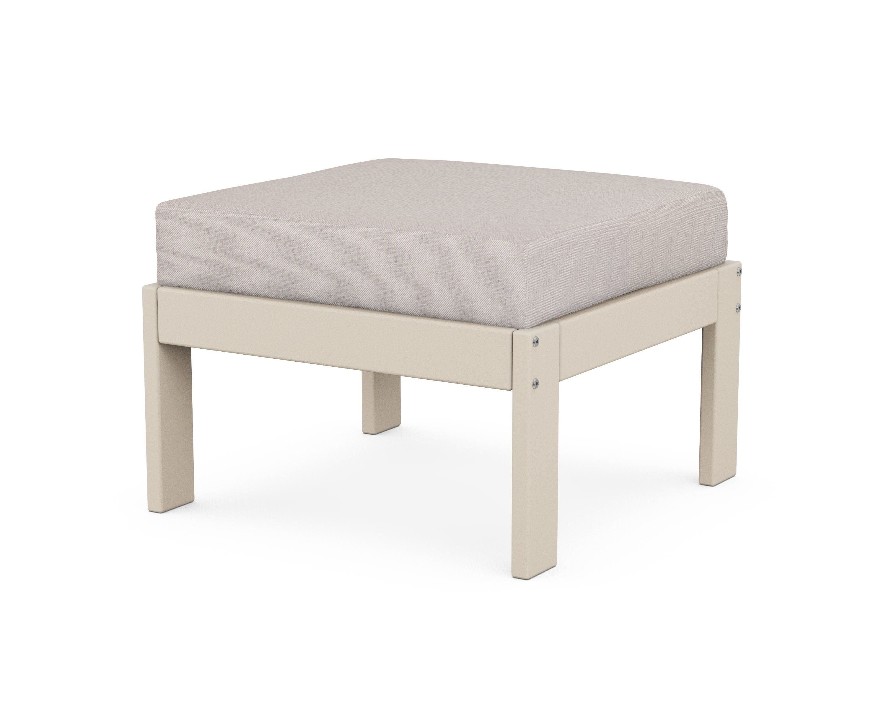 POLYWOOD® Vineyard Modular Ottoman in Sand / Dune Burlap