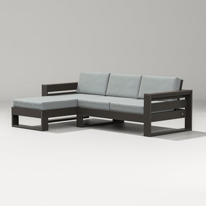 PW Designer Series Latitude Left Chaise Sectional in Vintage Coffee / Spa