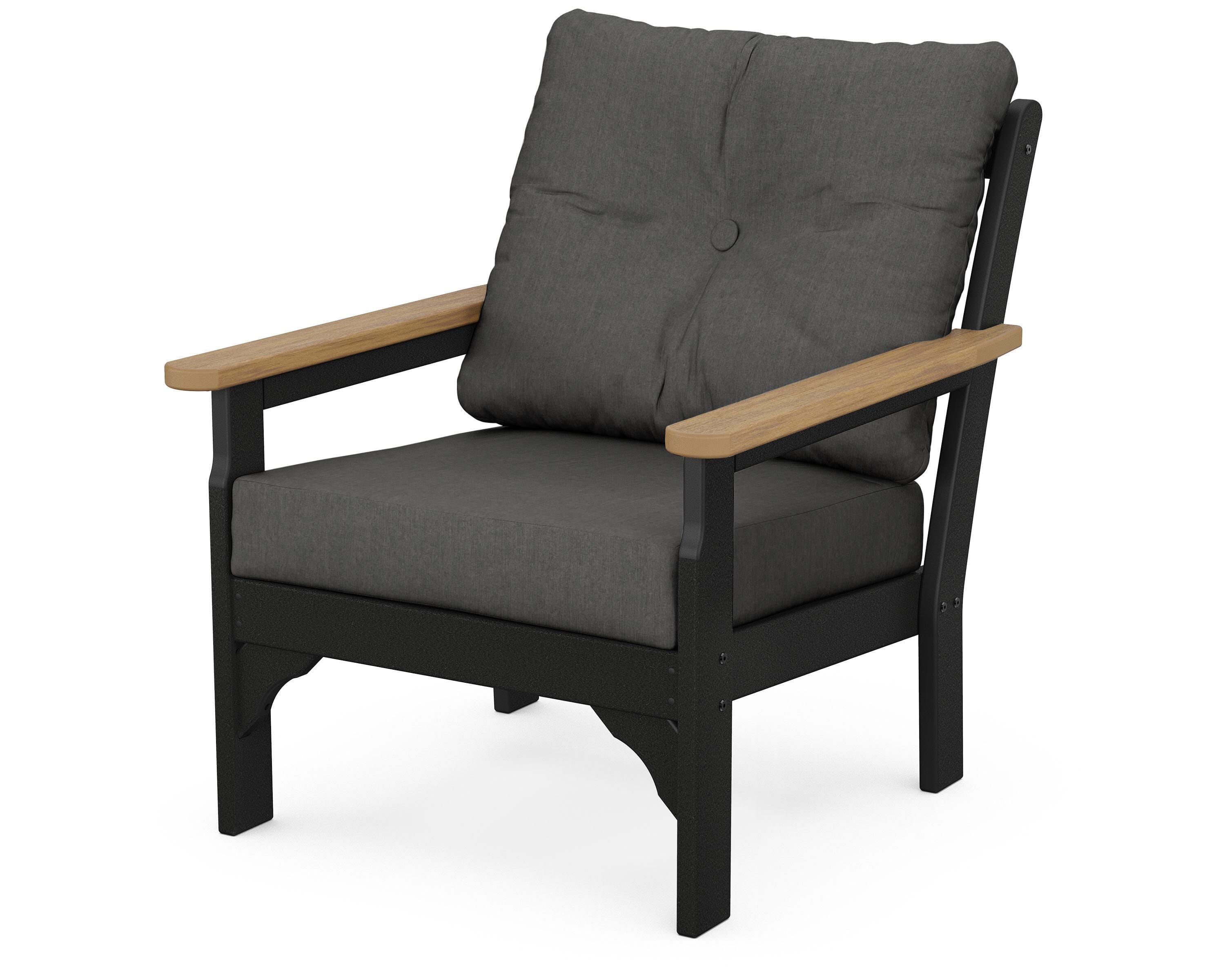 POLYWOOD® Vineyard Deep Seating Chair in Black / Natural / Spectrum Carbon