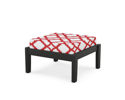 Unbranded Deep Seating Ottoman in Black / Trellis Crimson