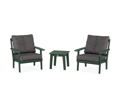 POLYWOOD® Prairie 3-Piece Deep Seating Set in Green / Ash Charcoal