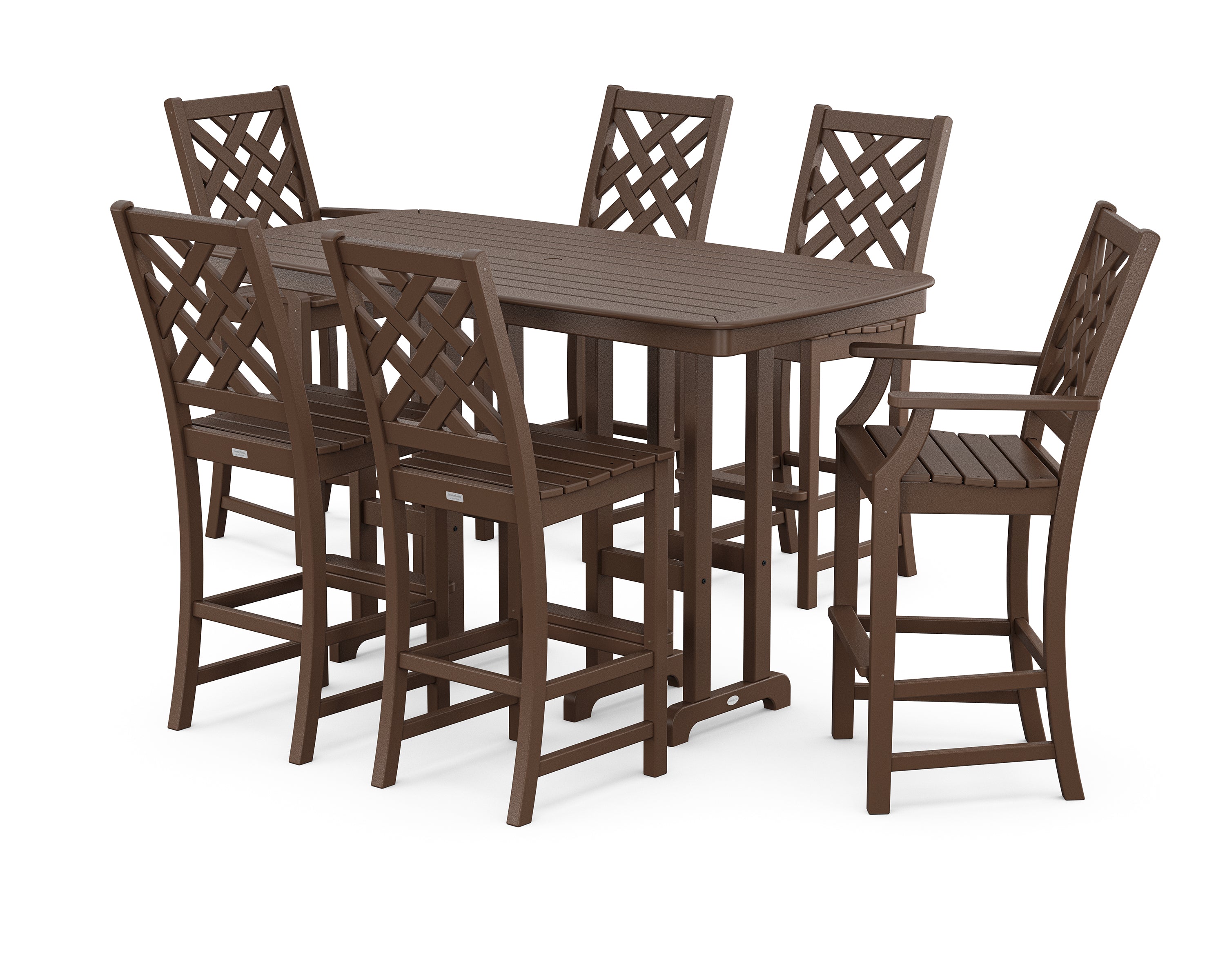 Country Living Wovendale 7-Piece Bar Set in Mahogany