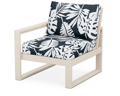 POLYWOOD® EDGE Modular Left Arm Chair in Sand / Leaf Marine Indigo