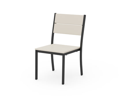 POLYWOOD® Main Street Stacking Dining Side Chair in Black / Sand