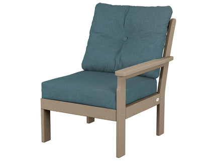 POLYWOOD® Vineyard Modular Right Arm Chair in Vintage Sahara / Ocean Teal