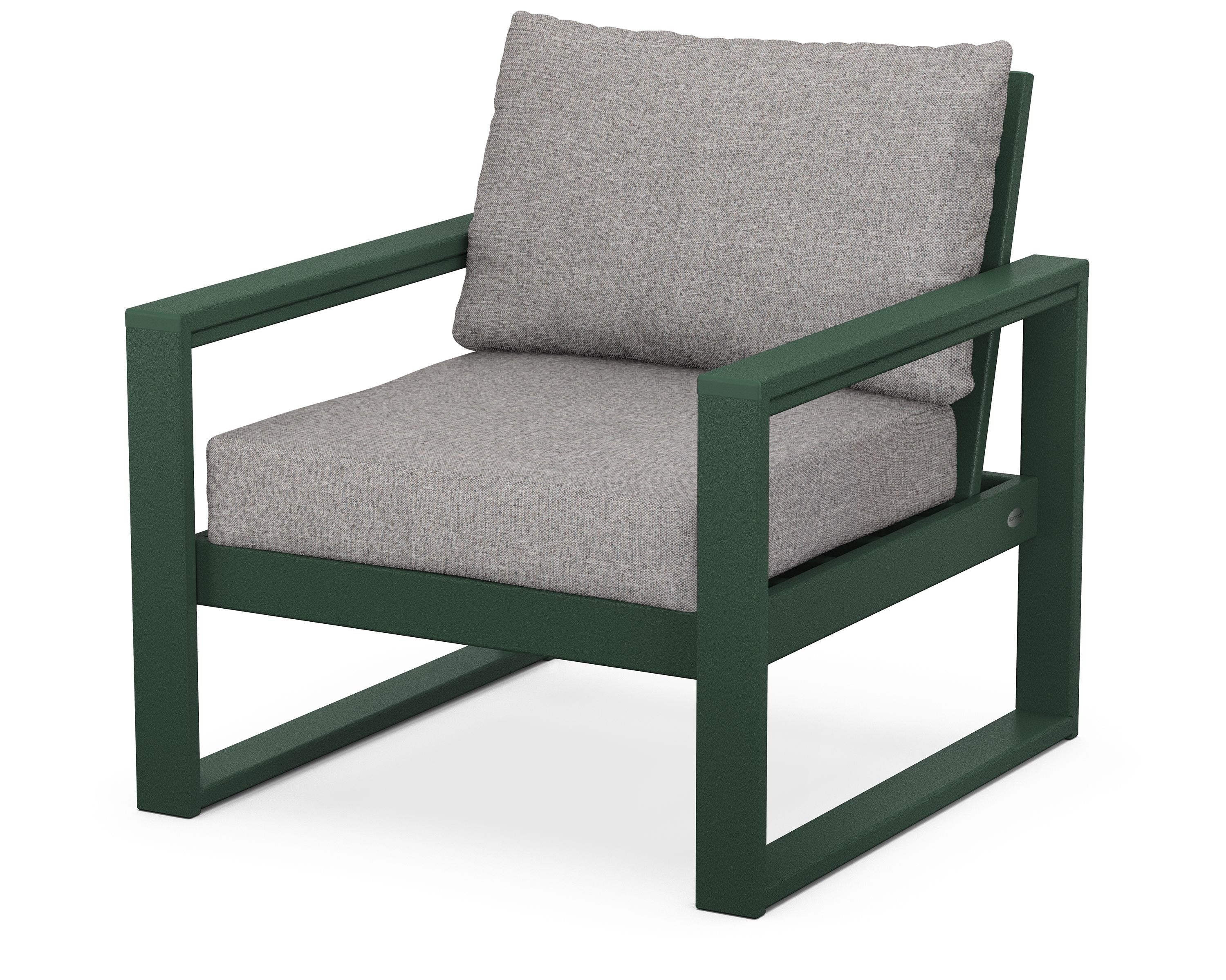 POLYWOOD® EDGE Club Chair in Green / Grey Mist