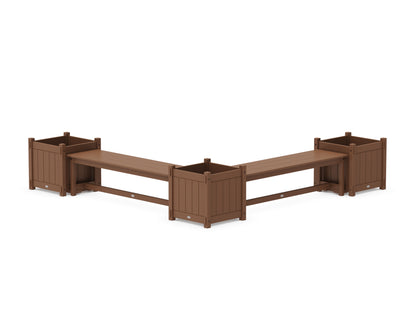 POLYWOOD® 60" Vineyard L- Shaped Planter Bench Corner Set - Large in Teak