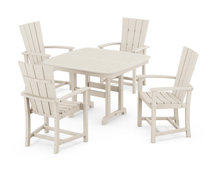 POLYWOOD® Quattro 5-Piece Dining Set with Trestle Legs in Sand