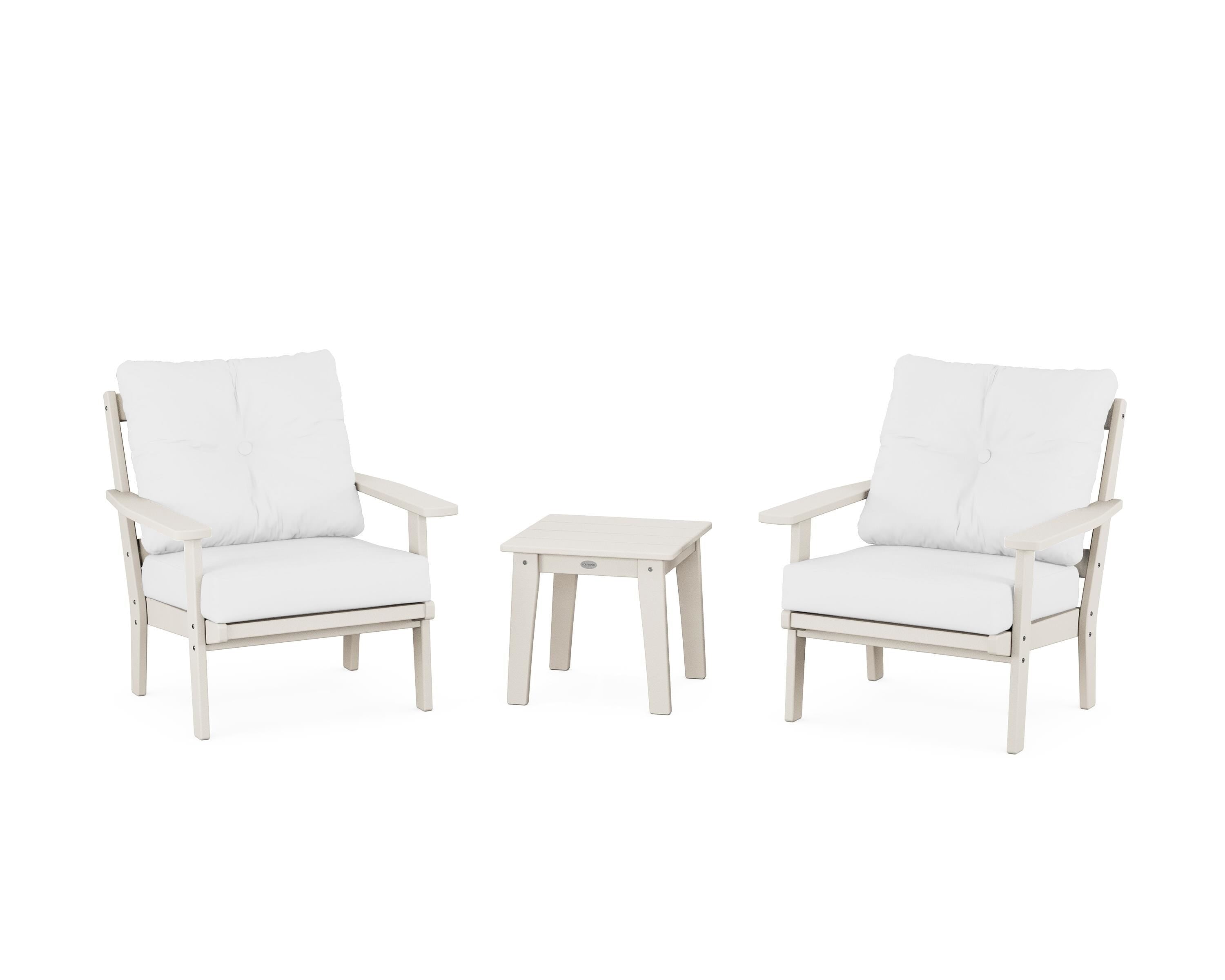 POLYWOOD® Oxford 3-Piece Deep Seating Set in Sand / Natural