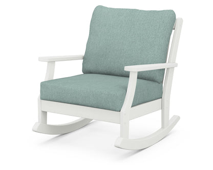POLYWOOD® Braxton Deep Seating Rocking Chair in Vintage White / Glacier Spa