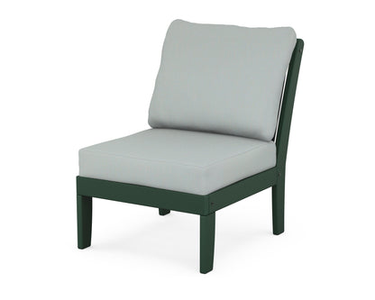 POLYWOOD® Braxton Modular Armless Chair in Green / Spa