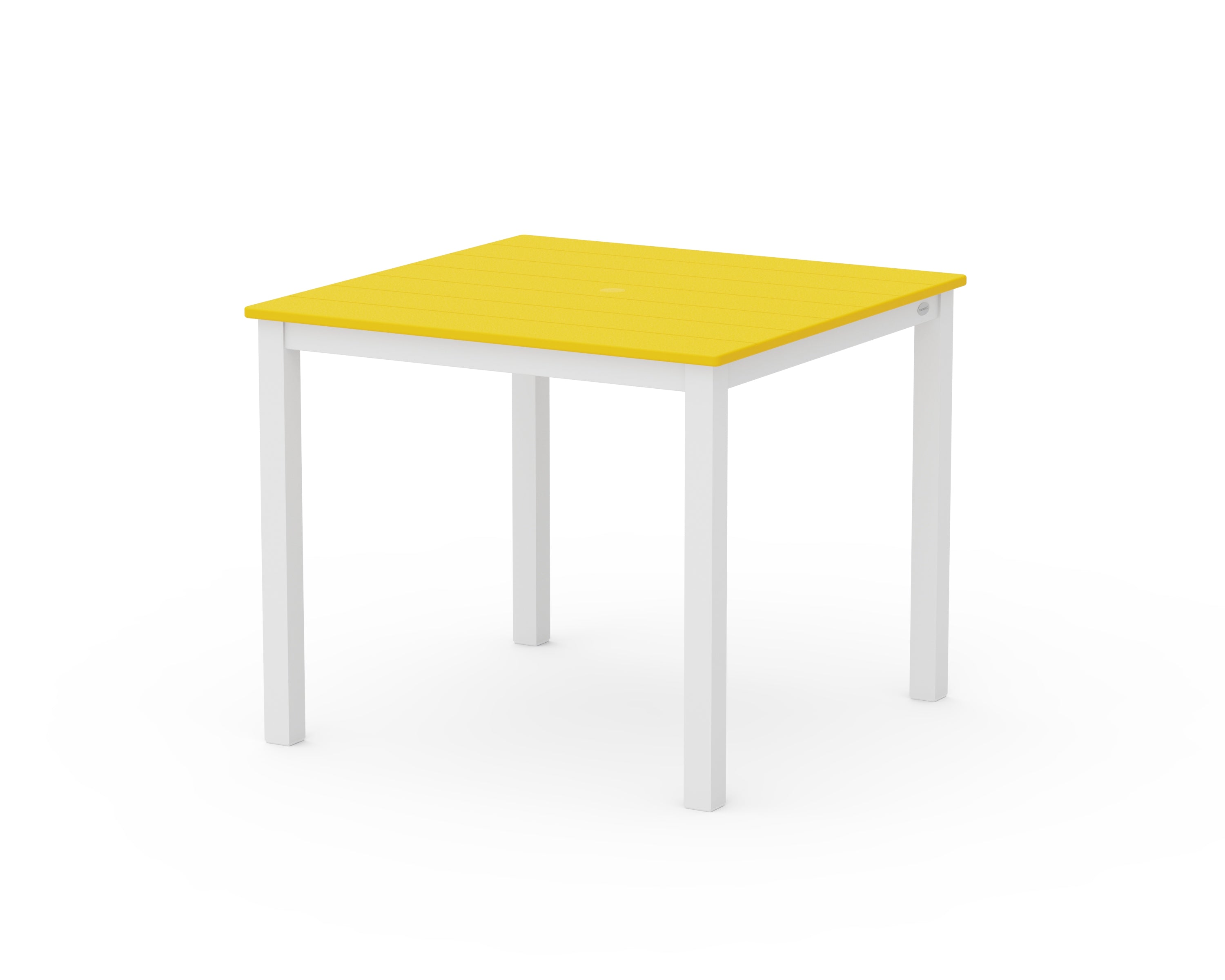 POLYWOOD® Main Street 36" x 36" Dining Table in White / Lemon