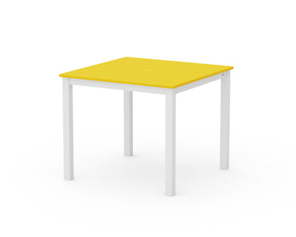 POLYWOOD® Main Street 36" x 36" Dining Table in White / Lemon