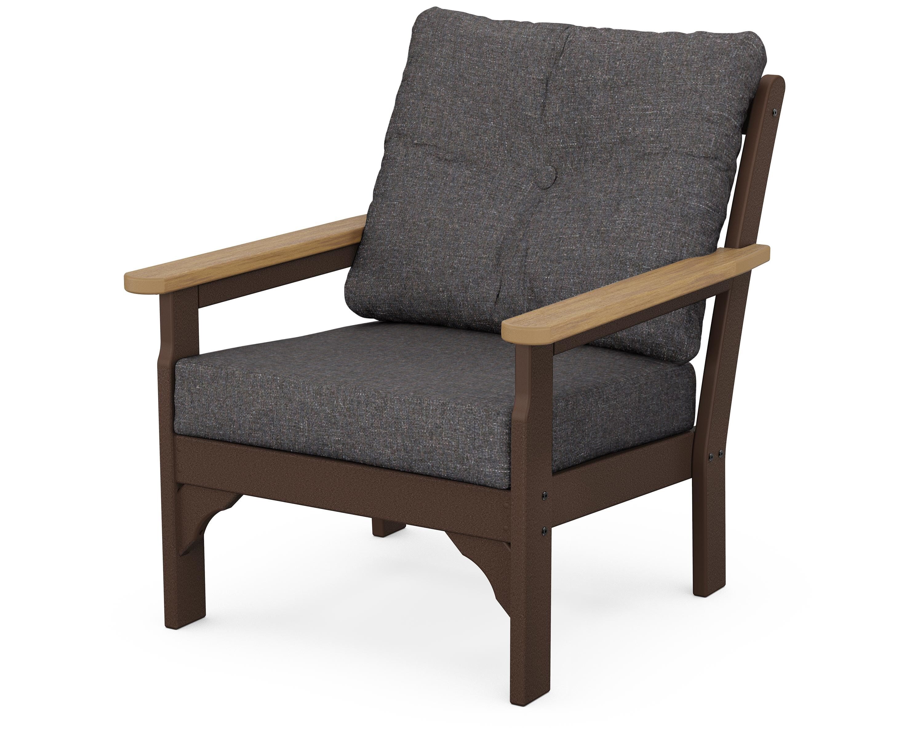 POLYWOOD® Vineyard Deep Seating Chair in Mahogany / Natural / Ash Charcoal
