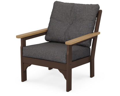 POLYWOOD® Vineyard Deep Seating Chair in Mahogany / Natural / Ash Charcoal
