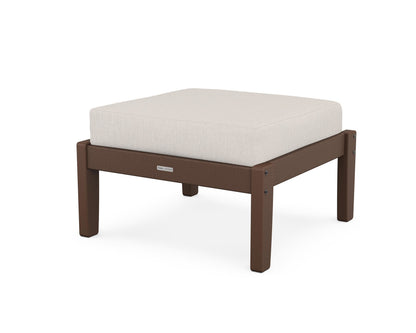 Martha Stewart by POLYWOOD® Chinoiserie Deep Seating Ottoman in Mahogany / Cast Ash