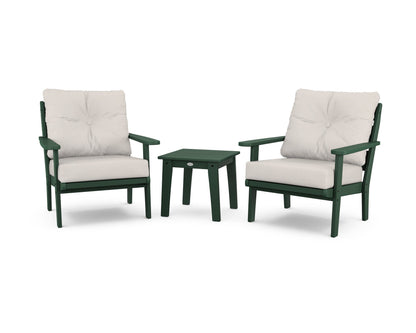 POLYWOOD® Lakeside 3-Piece Deep Seating Chair Set in Green / Cast Ash