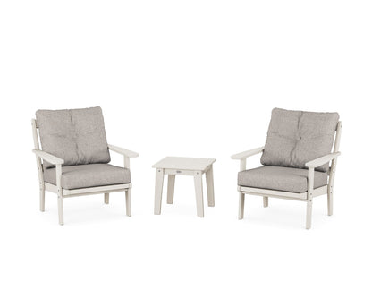 POLYWOOD® Mission 3-Piece Deep Seating Set in Sand / Weathered Tweed