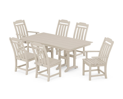 Country Living Cottage 7-Piece Farmhouse Dining Set in Sand