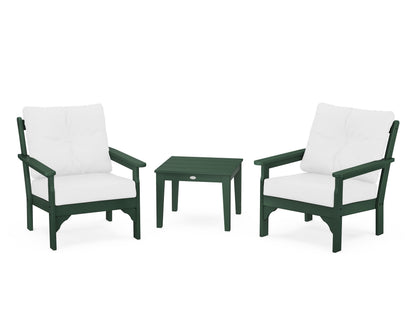 POLYWOOD® Vineyard 3-Piece Deep Seating Set in Green / Natural