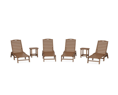 POLYWOOD® Nautical Chaise 6-Piece Set in Teak