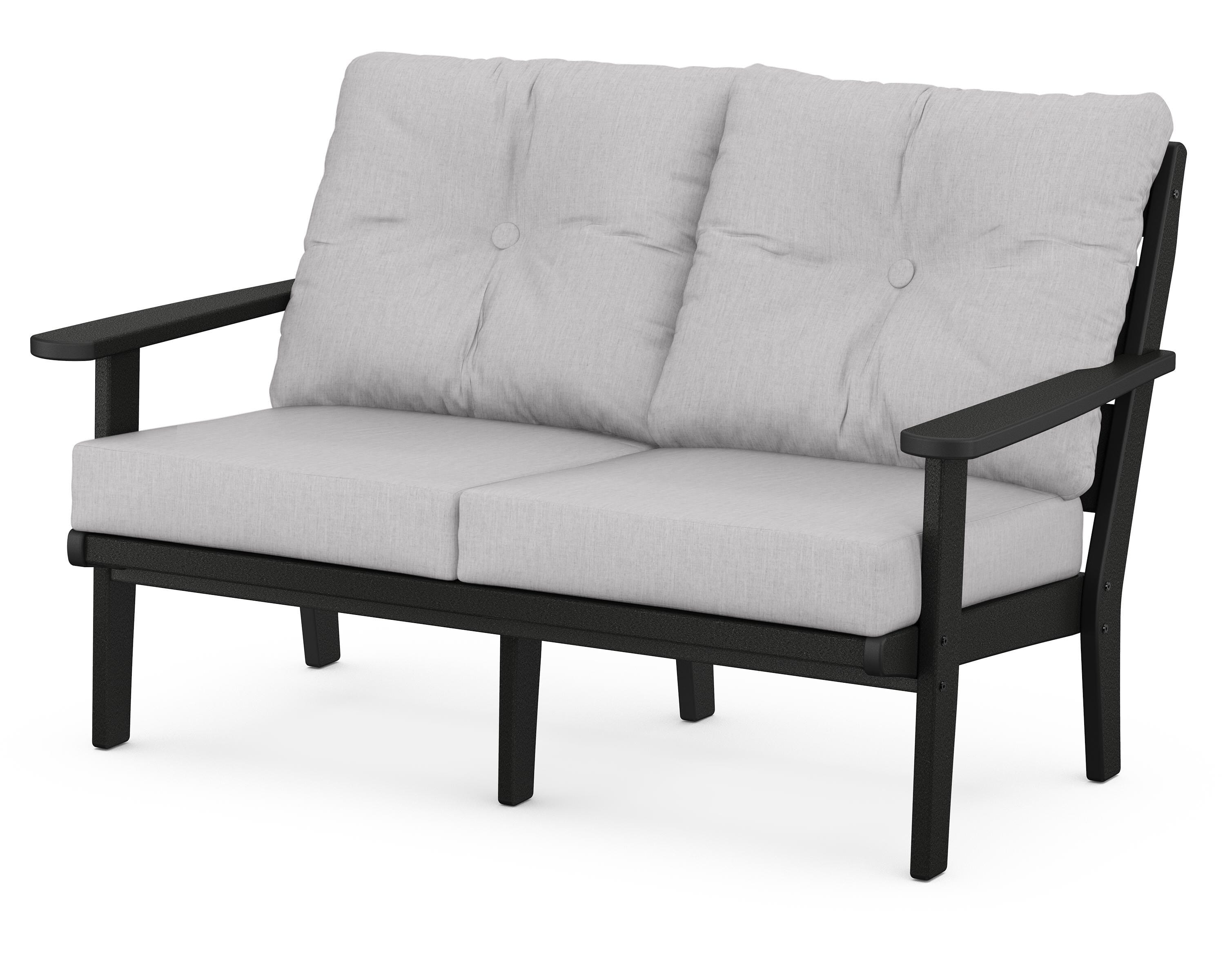 POLYWOOD® Lakeside Deep Seating Loveseat in Black / Granite