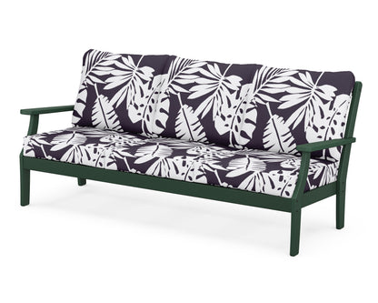 POLYWOOD® Braxton Deep Seating Sofa in Green / Leaf Navy