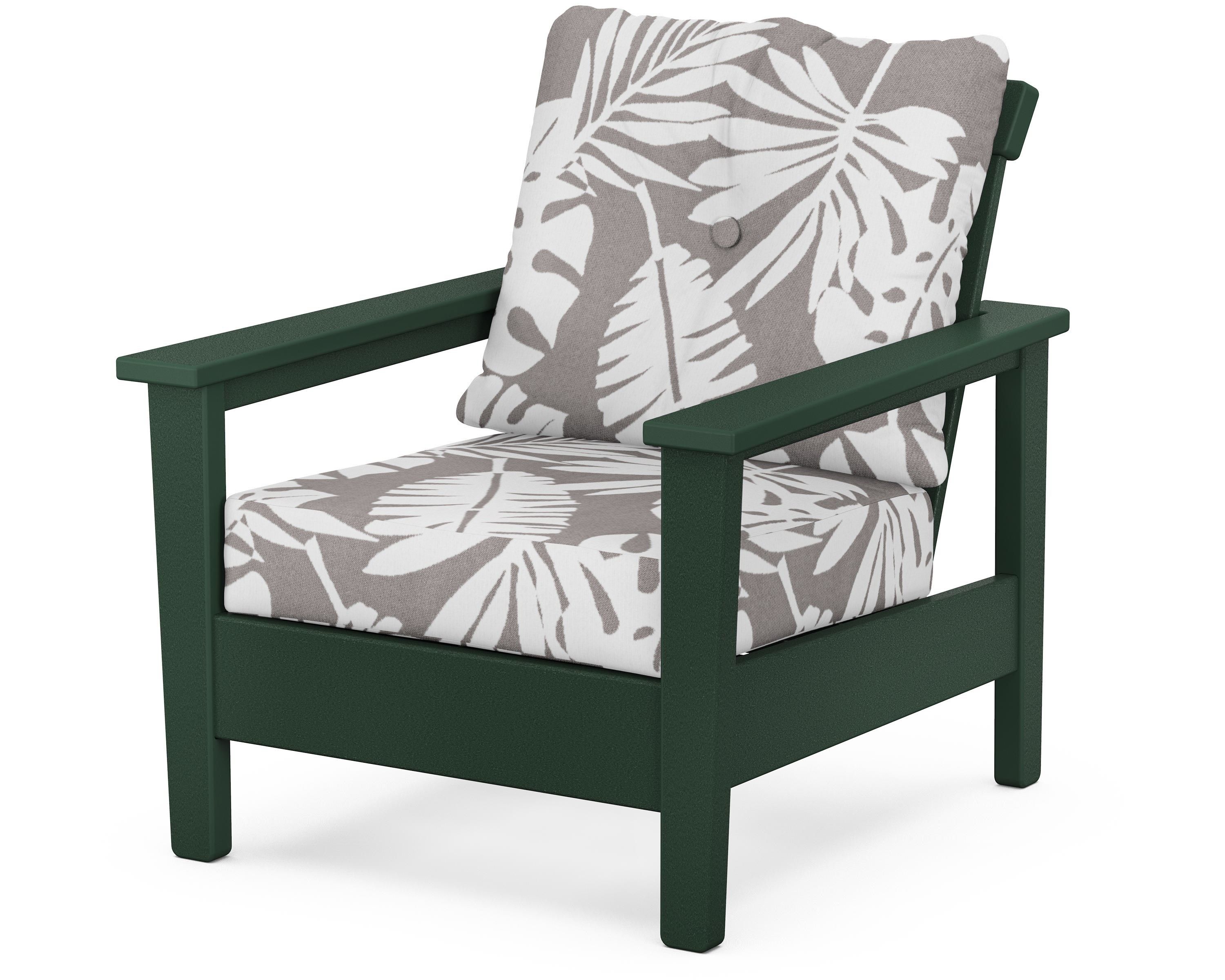 POLYWOOD® Prescott Deep Seating Chair in Green / Leaf Grey Mist
