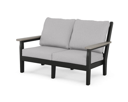 POLYWOOD® Chippendale Deep Seating Loveseat in Black / Driftwood / Granite