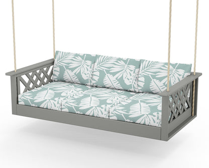 Country Living Wovendale Daybed Swing in Slate Grey / Leaf Glacier Spa