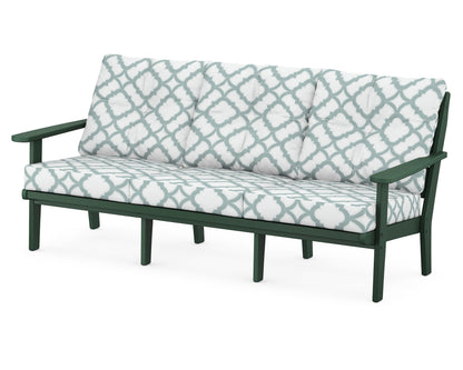 POLYWOOD® Lakeside Deep Seating Sofa in Green / Trellis Glacier Spa