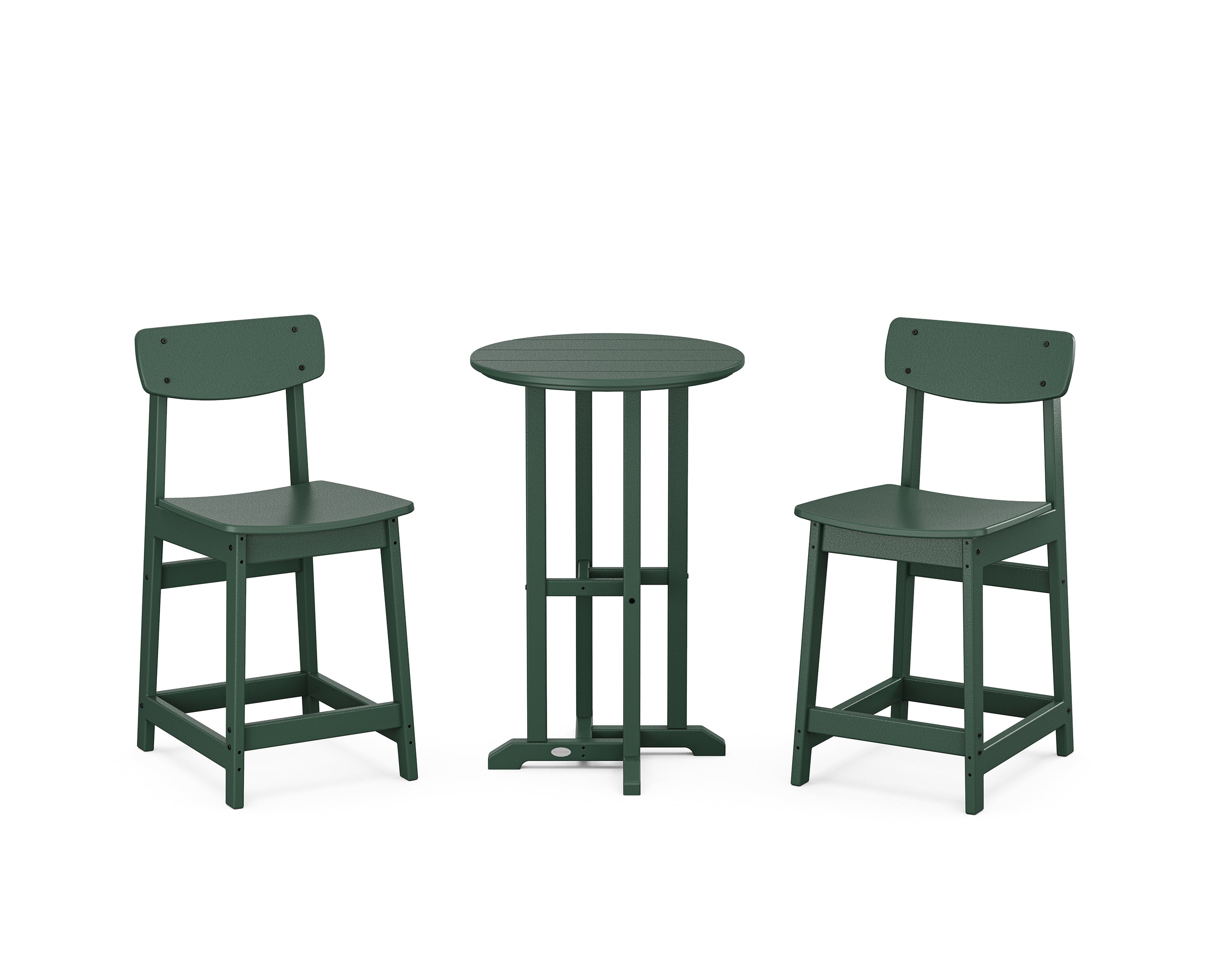 POLYWOOD® Modern Studio Urban Chair 3-Piece Bistro Counter Set in Green