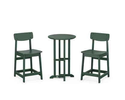 POLYWOOD® Modern Studio Urban Chair 3-Piece Bistro Counter Set in Green
