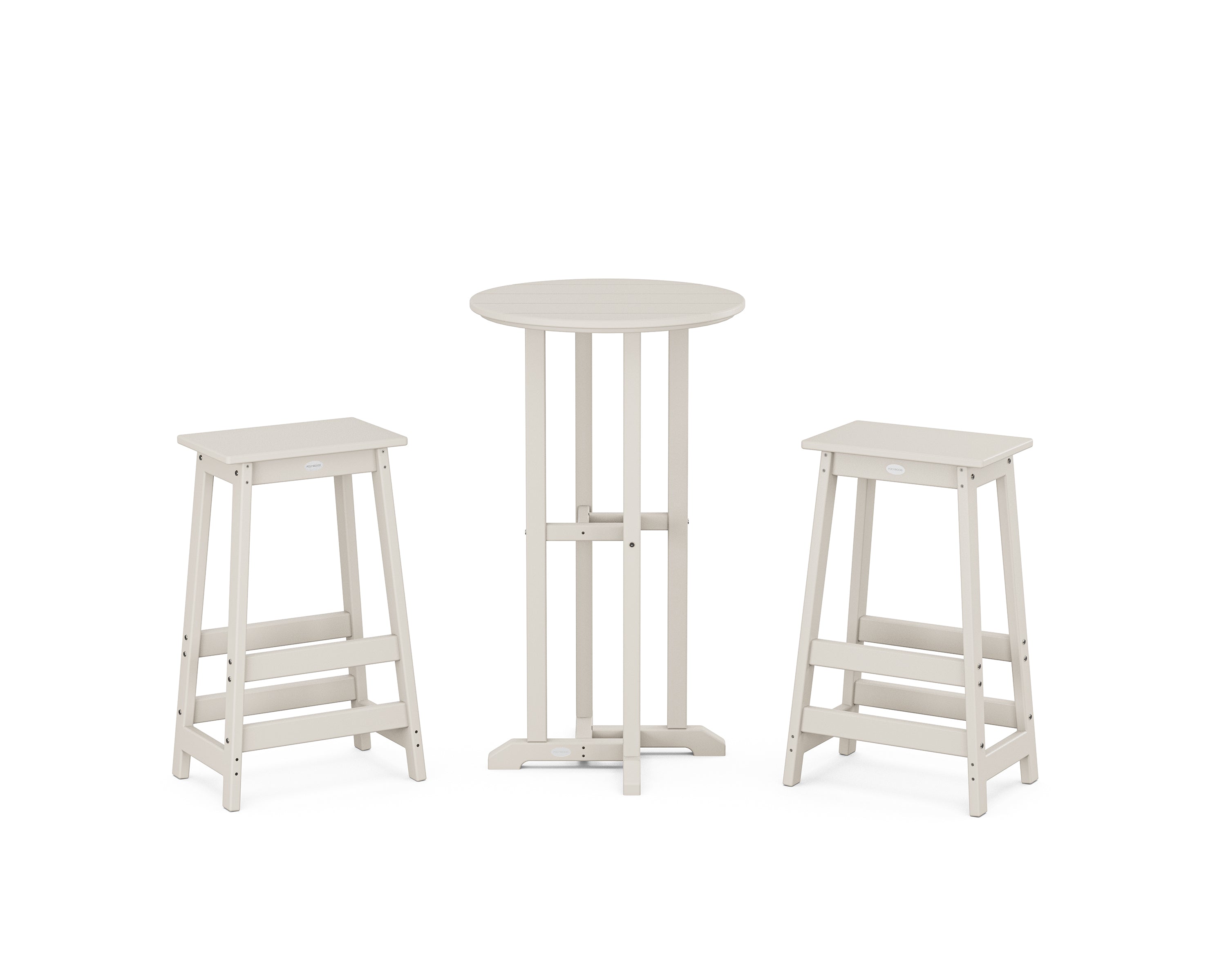 POLYWOOD® Modern Studio Bar Stool 3-Piece Bistro Set in Sand