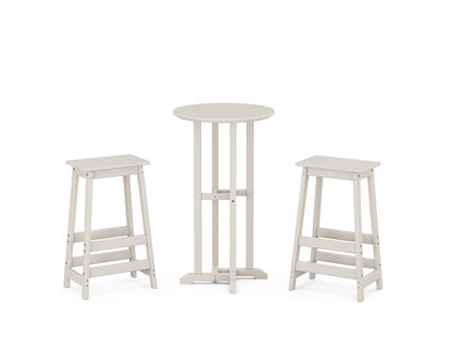 POLYWOOD® Modern Studio Bar Stool 3-Piece Bistro Set in Sand