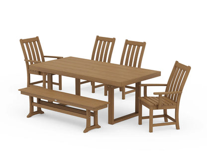 Vineyard 6-Piece Dining Set with Bench