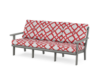 POLYWOOD® Mission Deep Seating Sofa in Slate Grey / Trellis Crimson