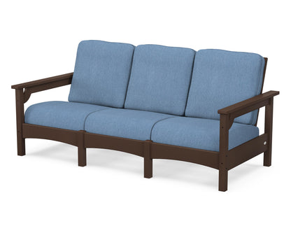 POLYWOOD® Club Sofa in Mahogany / Sky Blue