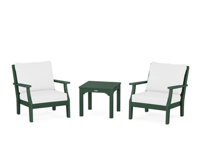 Martha Stewart by POLYWOOD® Chinoiserie 3-Piece Deep Seating Set in Green / Natural