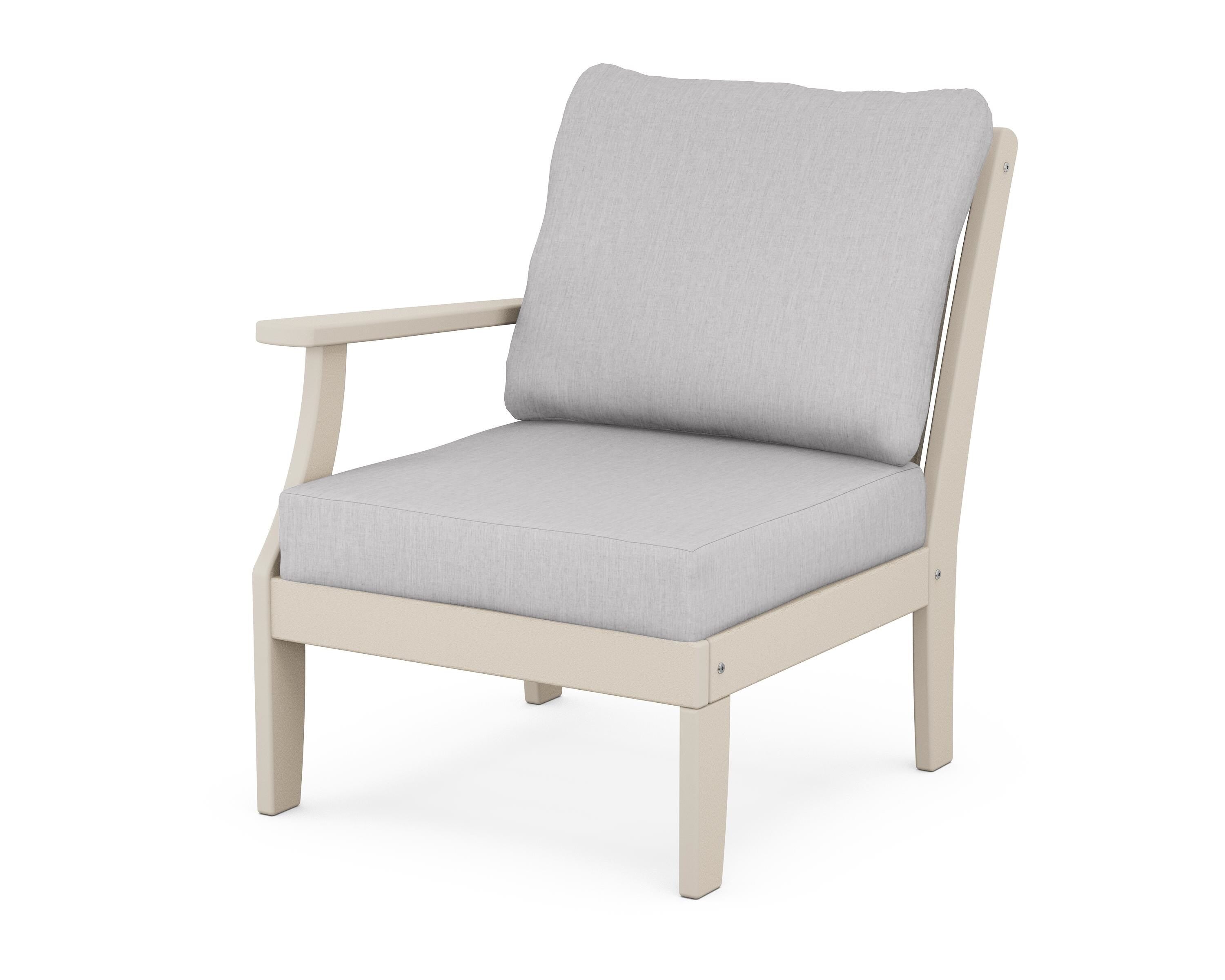 POLYWOOD® Braxton Modular Left Arm Chair in Sand / Granite