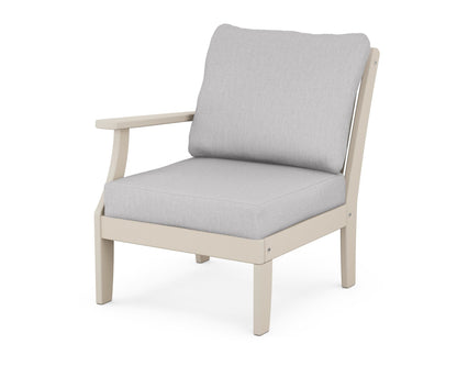 POLYWOOD® Braxton Modular Left Arm Chair in Sand / Granite
