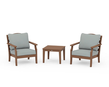 Draper James™ by  POLYWOOD® Savannah 3-Piece Deep Seating Set in Teak / Spa