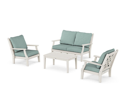 Country Living Wovendale 4-Piece Deep Seating Set with Loveseat in Sand / Glacier Spa