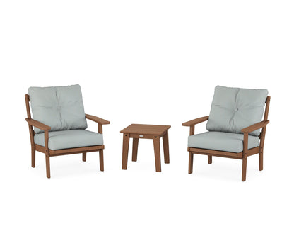 POLYWOOD® Oxford 3-Piece Deep Seating Set in Teak / Spa