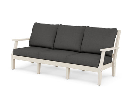 Martha Stewart by POLYWOOD® Chinoiserie Deep Seating Sofa in Sand / Spectrum Carbon
