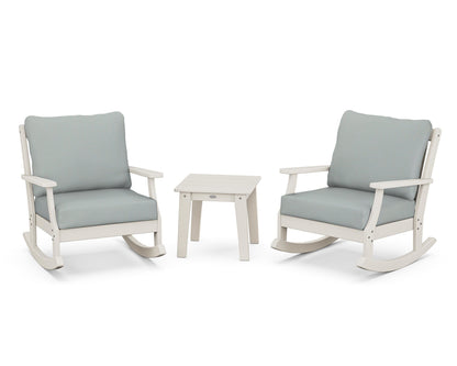 POLYWOOD® Braxton 3-Piece Deep Seating Rocker Set in Sand / Spa