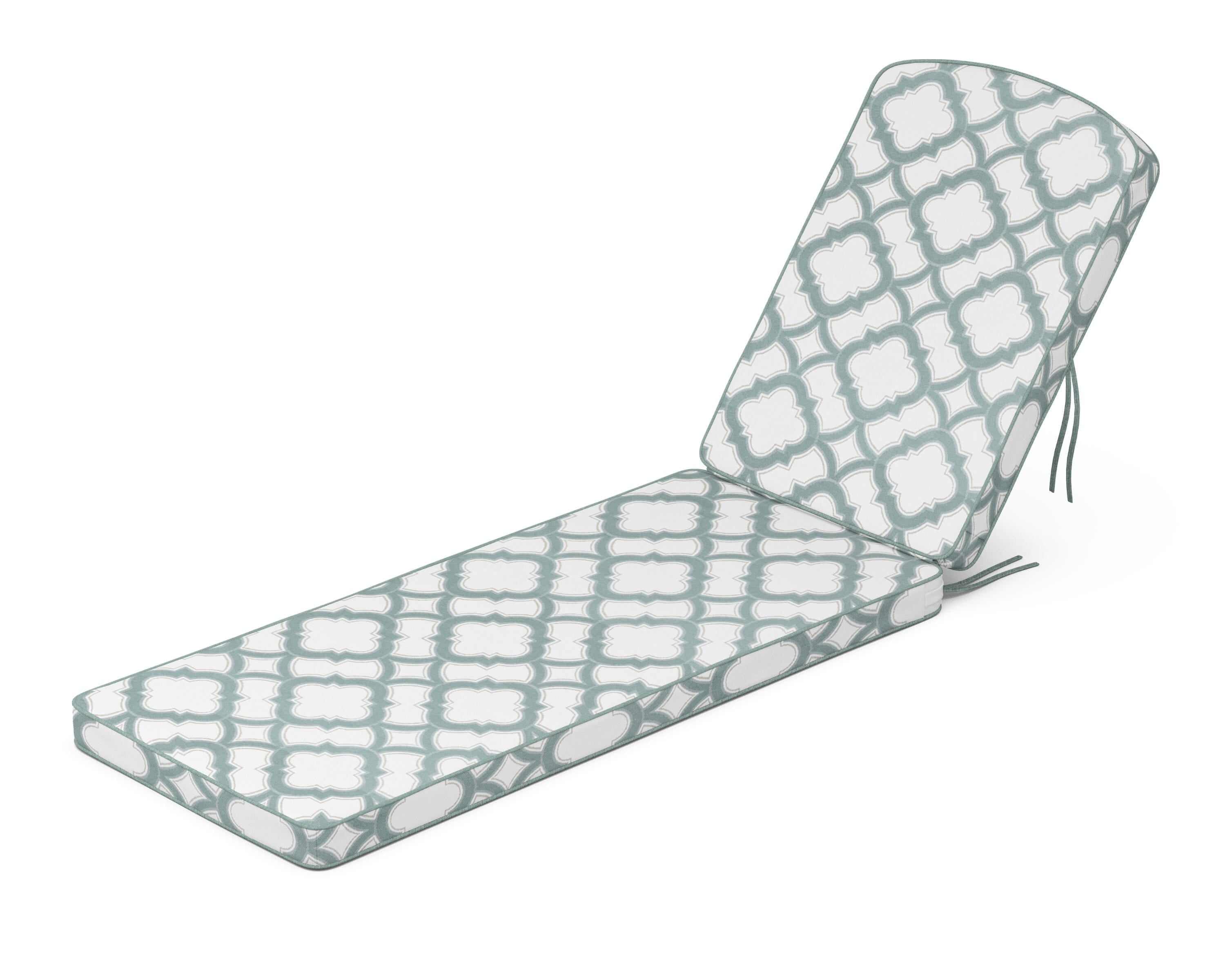 Martha Stewart by POLYWOOD® Chinoiserie Chaise Cushion in Trellis Glacier Spa
