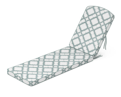 Martha Stewart by POLYWOOD® Chinoiserie Chaise Cushion in Trellis Glacier Spa