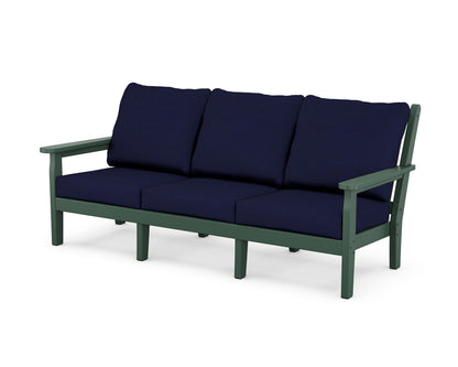 POLYWOOD® Chippendale Deep Seating Sofa in Green / Navy